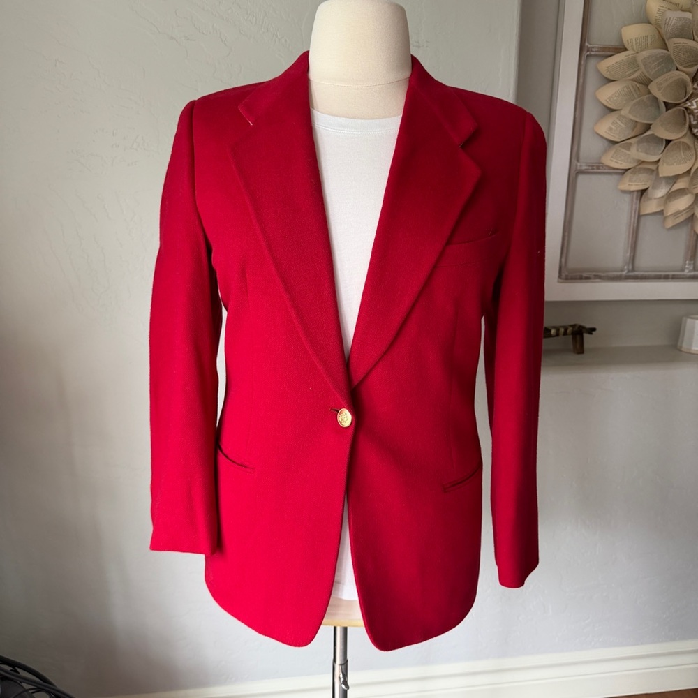 Pietrafesa Women's Vintage Red Camelhair Blazer Jacket Size‎ 10